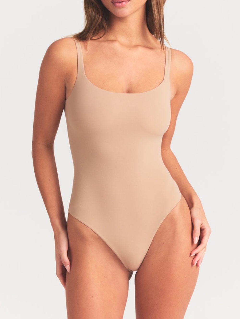 SKIMS Square Neck Fits Everybody Bodysuit in Clay